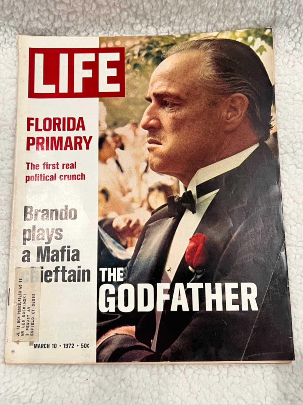 March 10, 1972, Marlon Brando (The GODFATHER), "LIFE" Magazine Scarce / Vintage